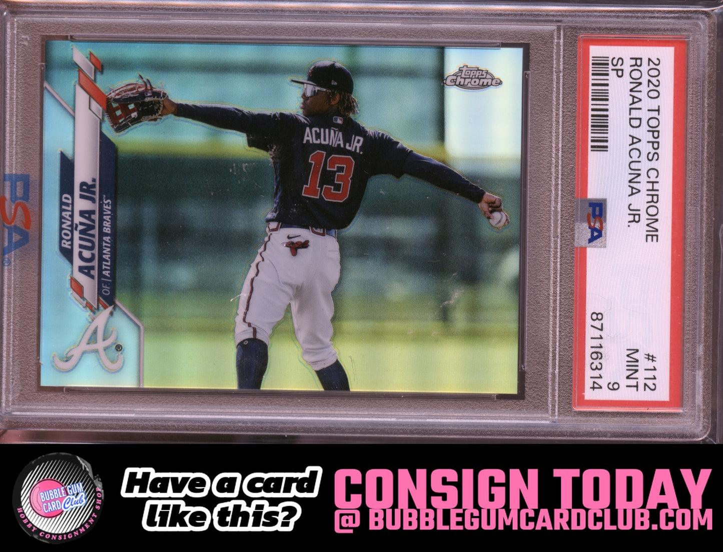 2020 Topps Chrome Ronald Acuña Jr. Atlanta Braves PSA 9