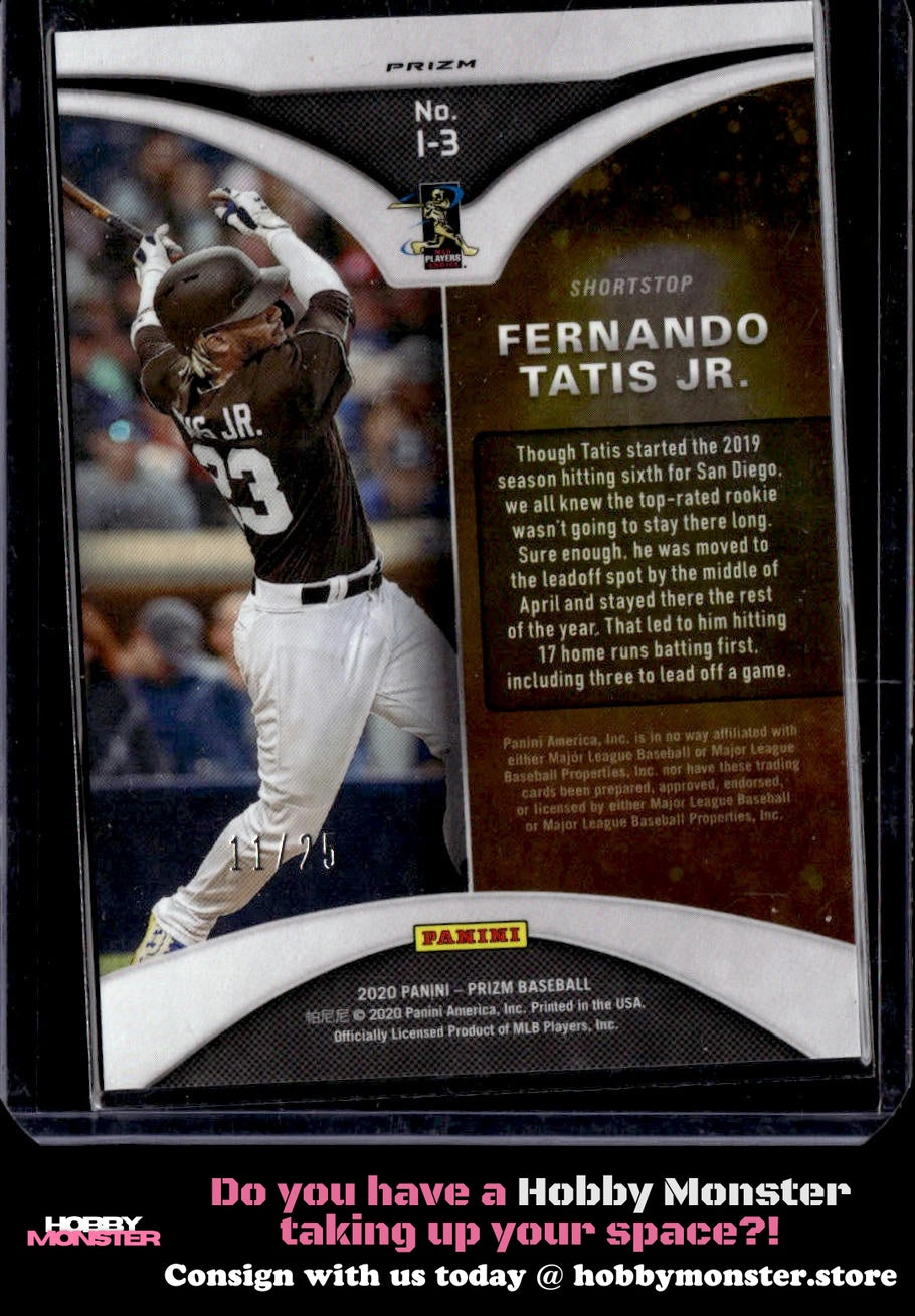 2020 Panini Prizm Fernando Tatis Jr. Illumination Burgundy Cracked Ice /25