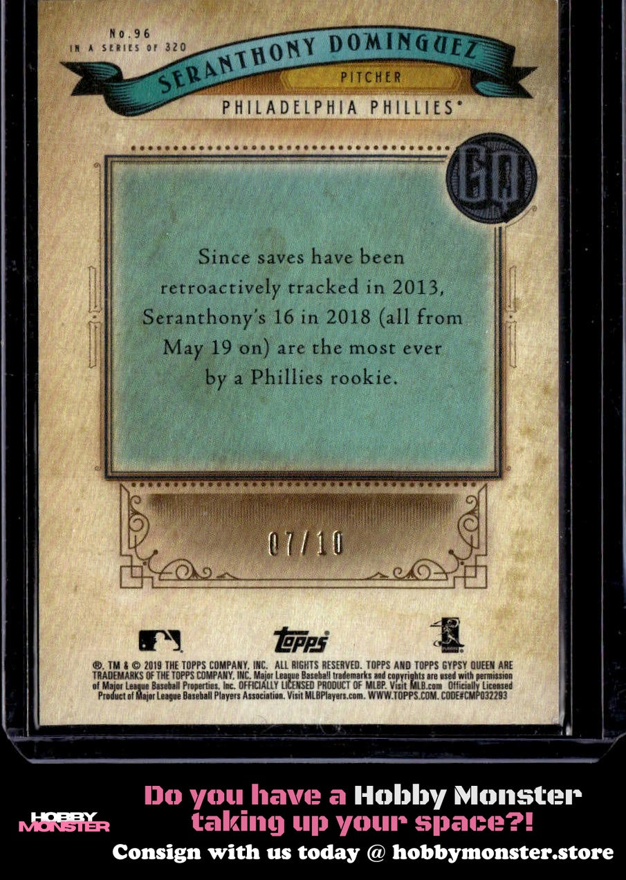 2019 Topps Gypsy Queen Seranthony Dominguez Red #/10 Philadelphia Phillies