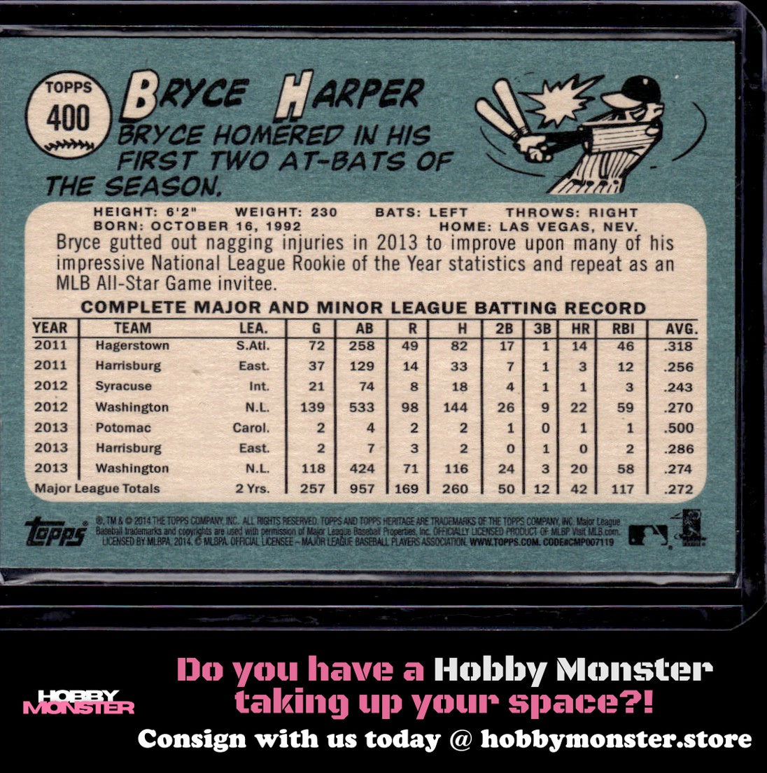 2014 Topps Heritage Bryce Harper Washington Nationals