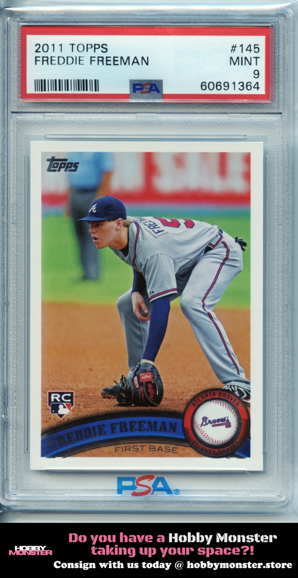 2011 Topps Freddie Freeman Rookie Atlanta Braves PSA 9