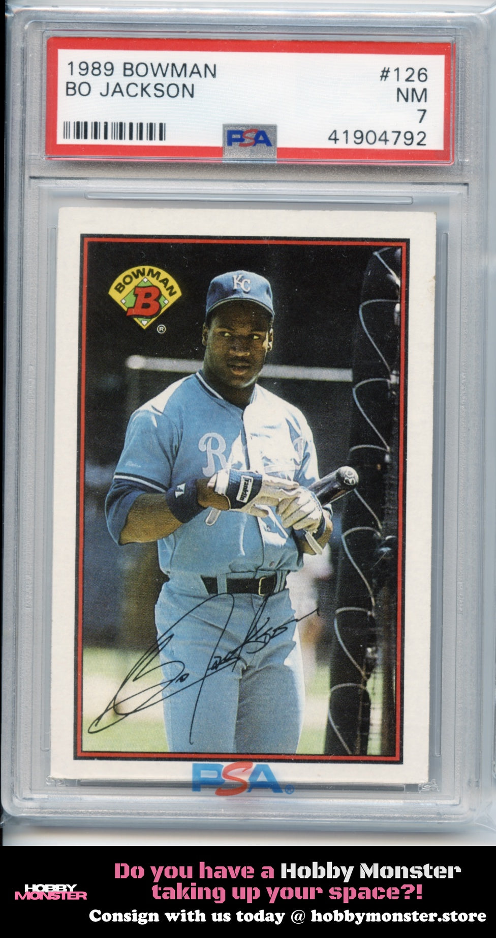 1989 Bowman Bo Jackson Kansas City Royals PSA 7