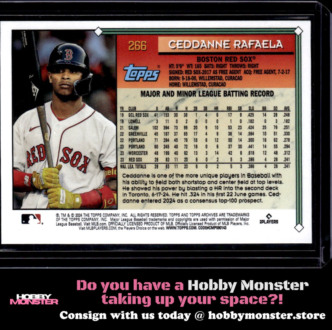 2024 Topps Archives Ceddanne Rafaela Black Foilboard Boston Red Sox