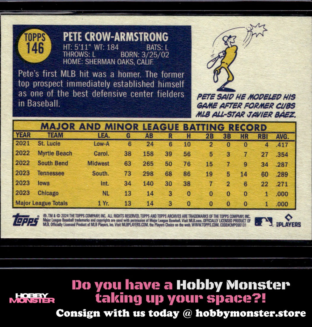 2024 Topps Archives Pete Crow-Armstrong Rookie Chicago Cubs