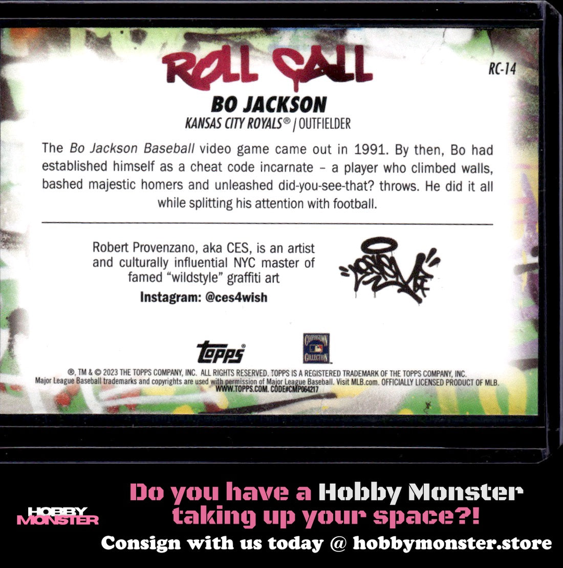 2023 Topps Big League Bo Jackson Roll Call Wildstyle Edition Kansas City Royals