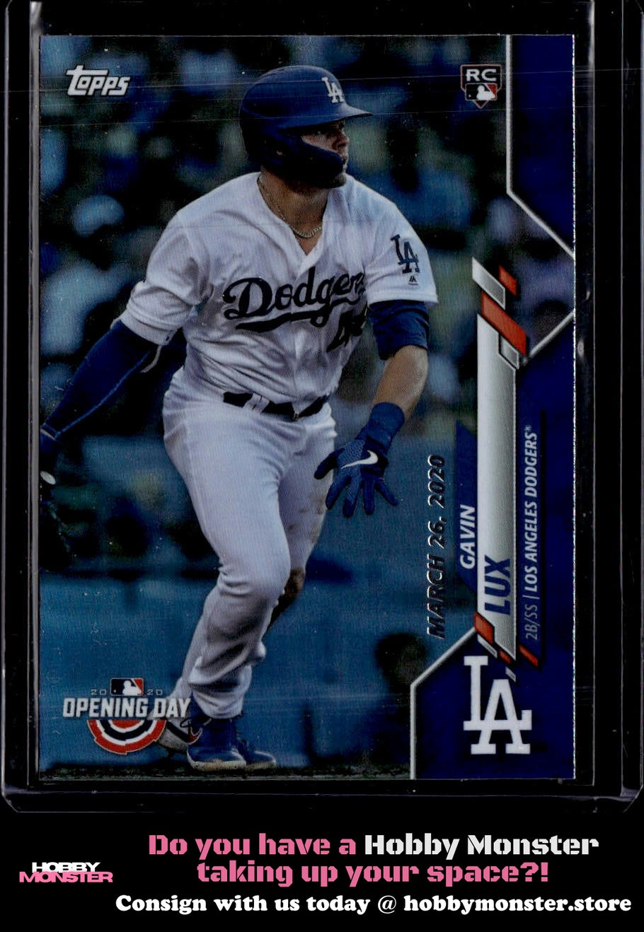 2020 Topps Opening Day Gavin Lux Blue Foil Rookie Los Angeles Dodgers