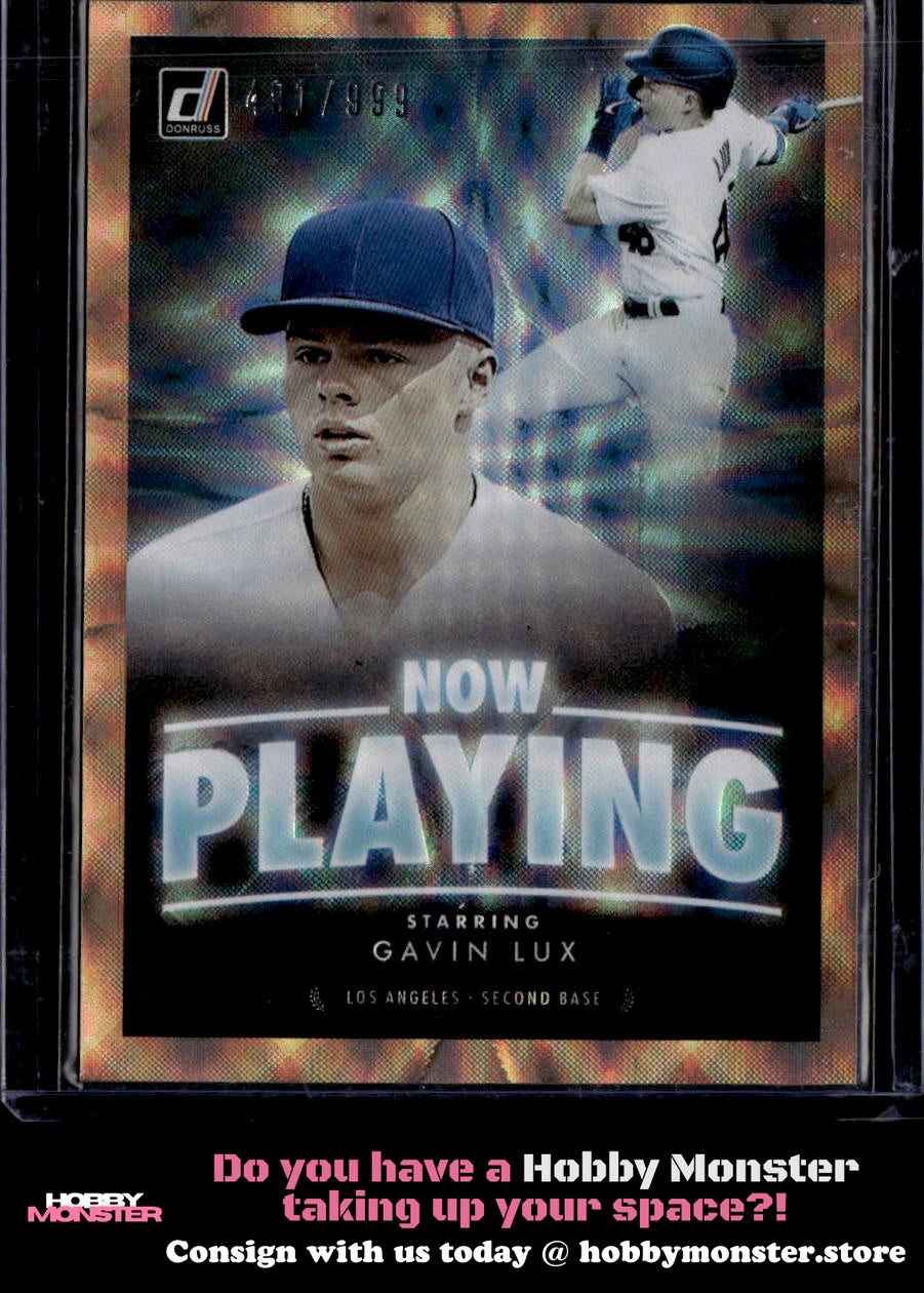 2020 Donruss Gavin Lux Now Playing #/999 Los Angeles Dodgers