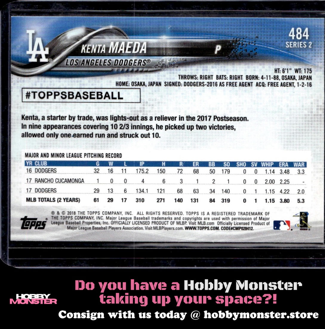 2018 Topps Kenta Maeda Horizontal (Blue Shirt) SP Los Angeles Dodgers