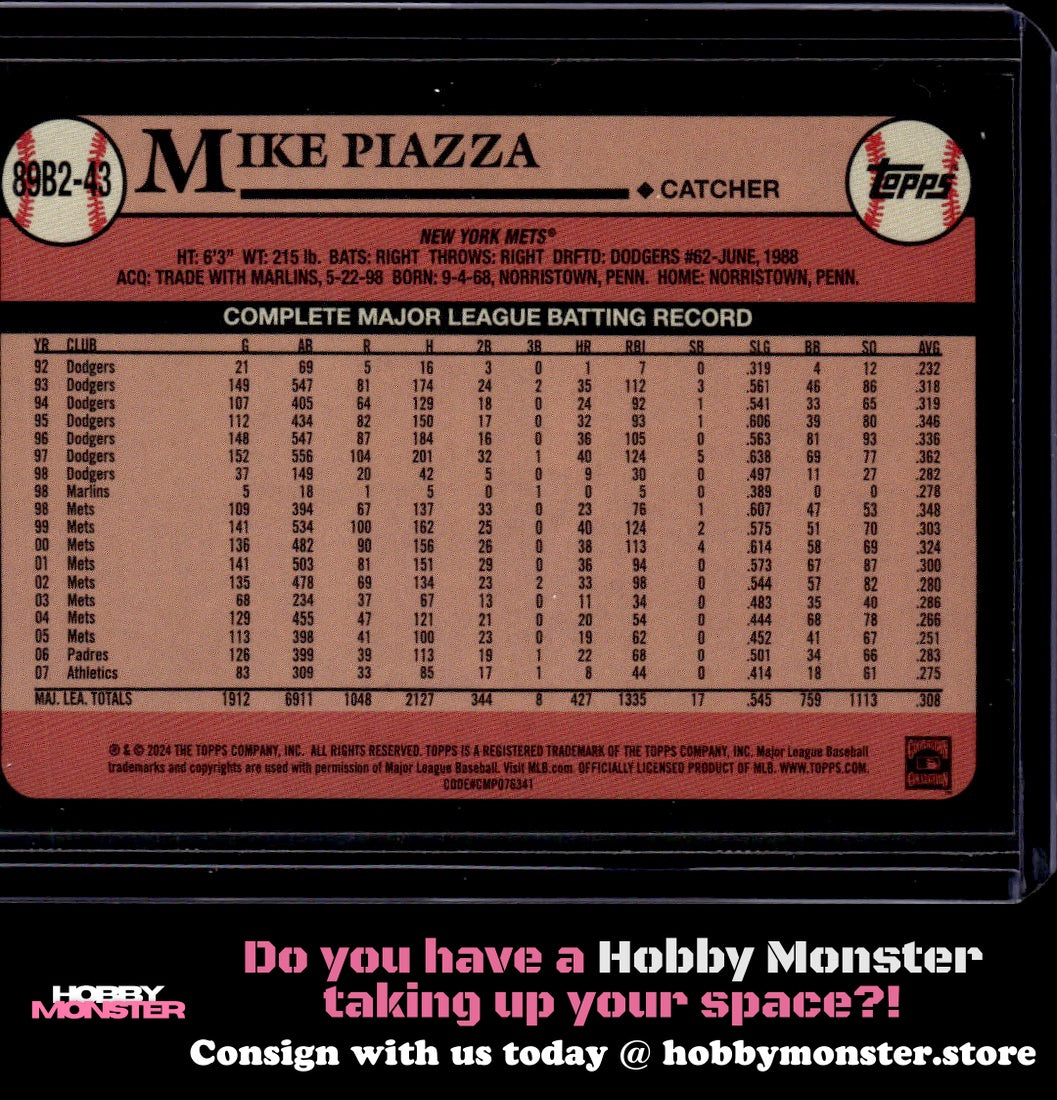 2024 Topps Mike Piazza 1989 New York Mets