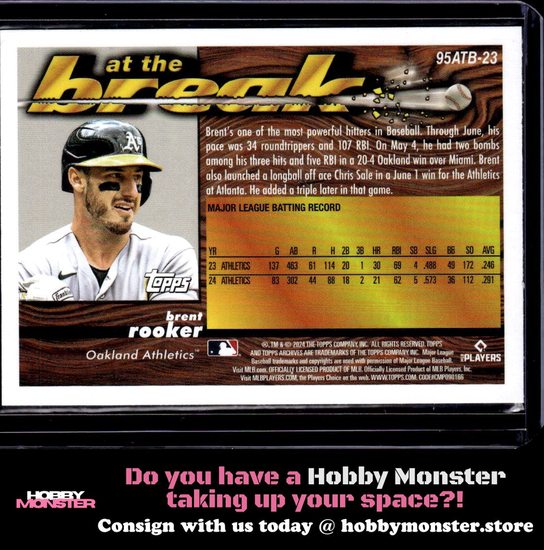 2024 Topps Archives Brent Rooker 1995 At the Break Oakland Athletics