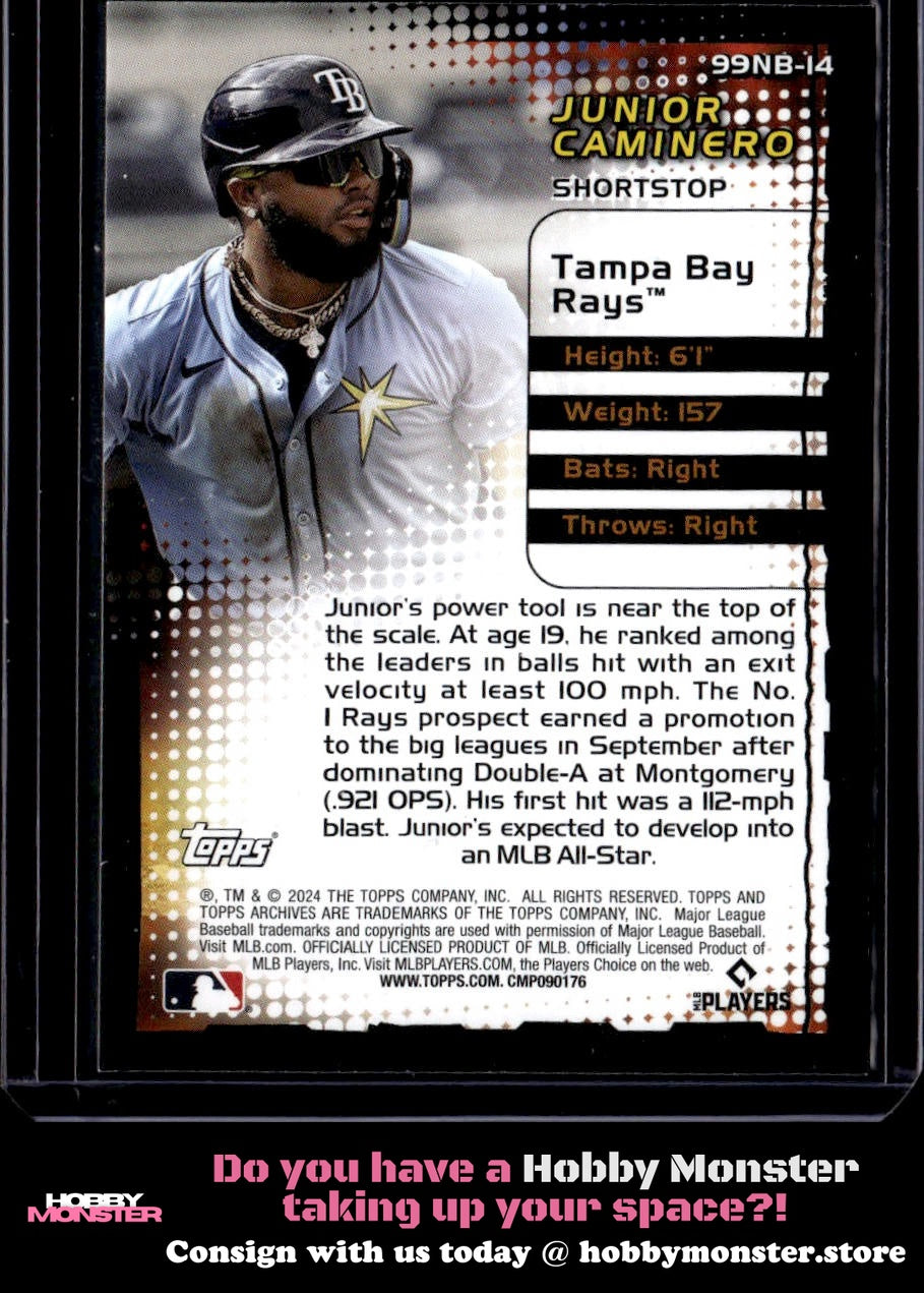2024 Topps Archives Junior Caminero 1999 New Breed Tampa Bay Rays