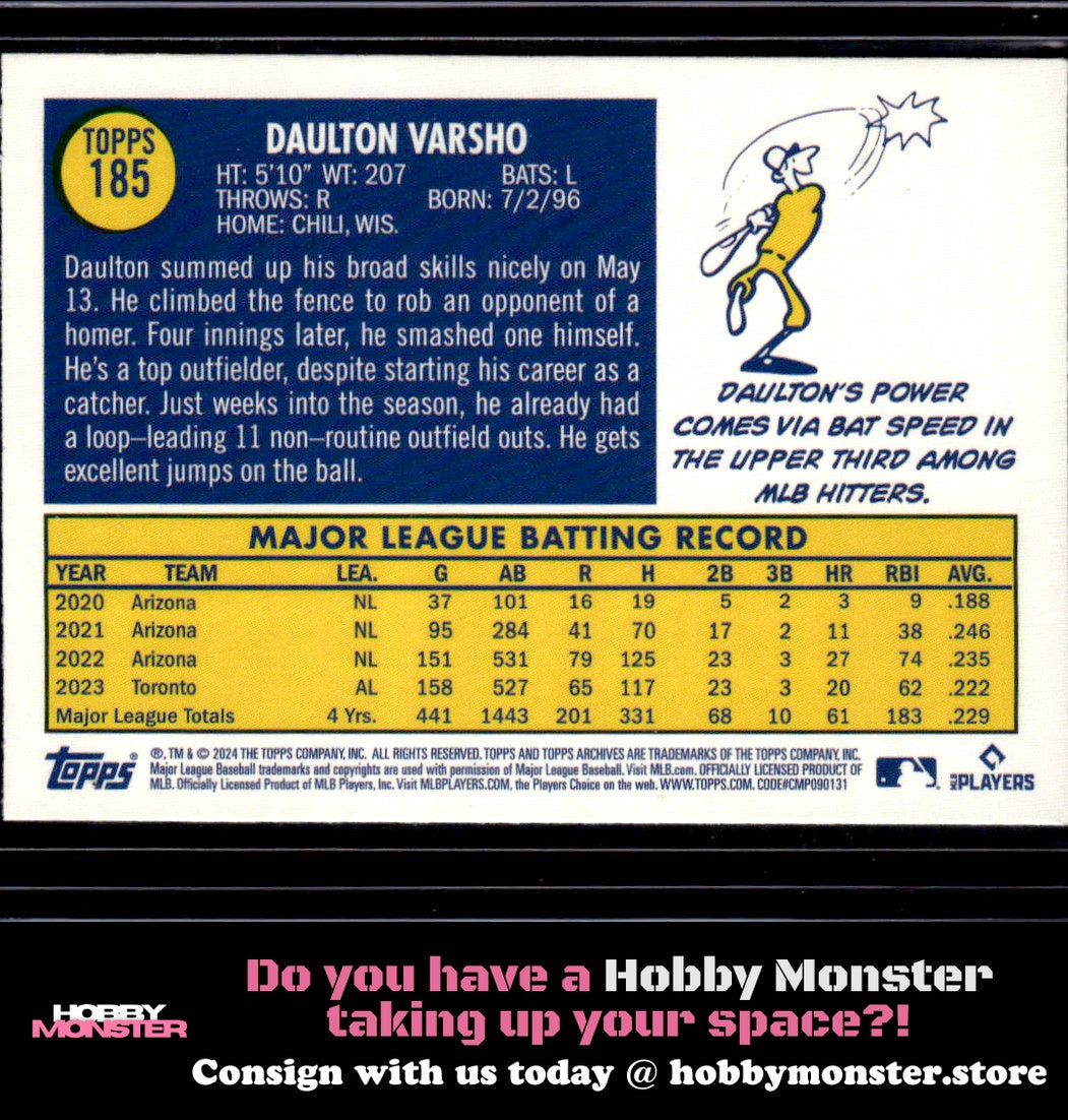 2024 Topps Archives Daulton Varsho Archives Foilboard Toronto Blue Jays