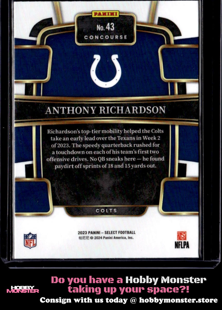 2023 Panini Select Anthony Richardson Rookie Indianapolis Colts