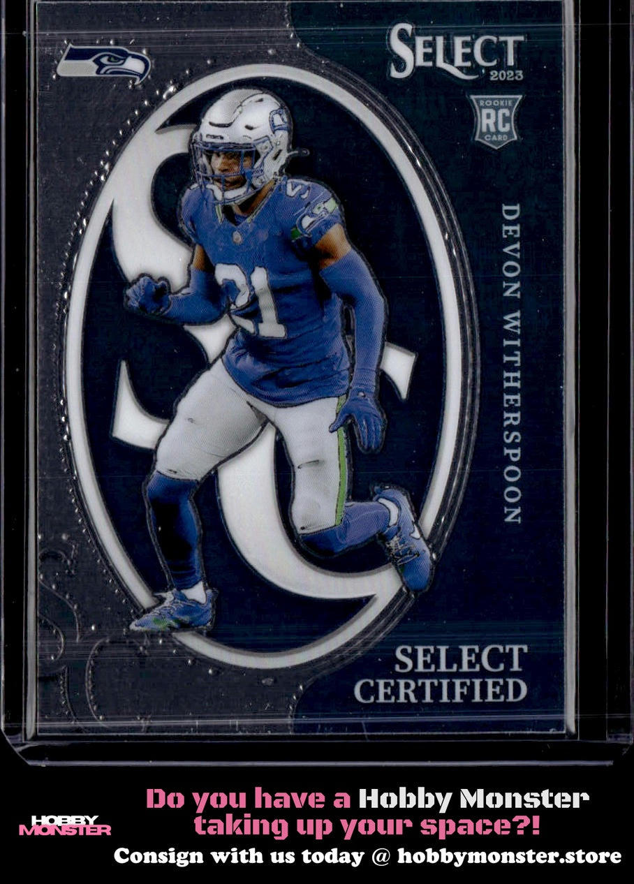 2023 Panini Select Devon Witherspoon Select Certified Rookies Seattle Seahawks