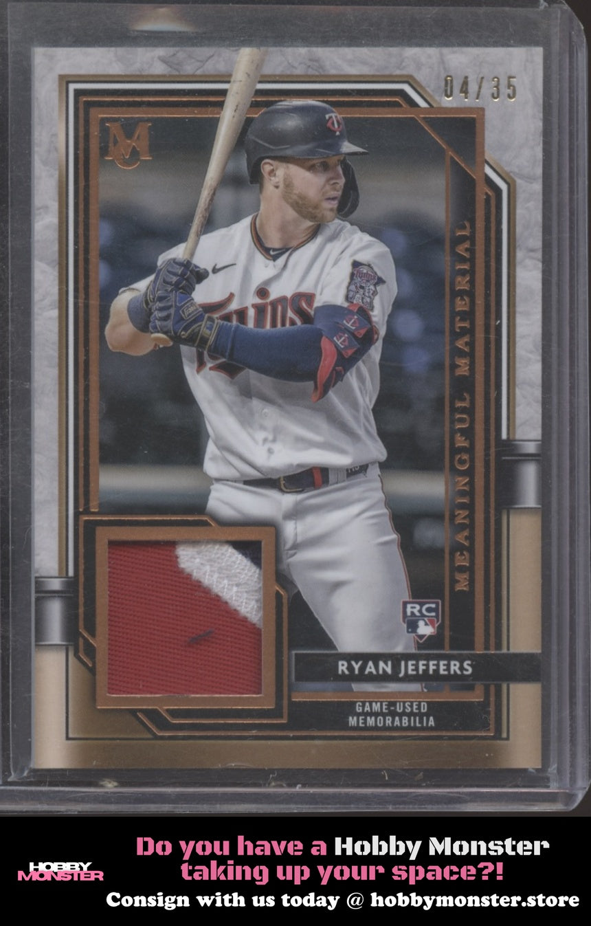 2021 Topps Museum Collection Ryan Jeffers Relic Copper #/35 Twins