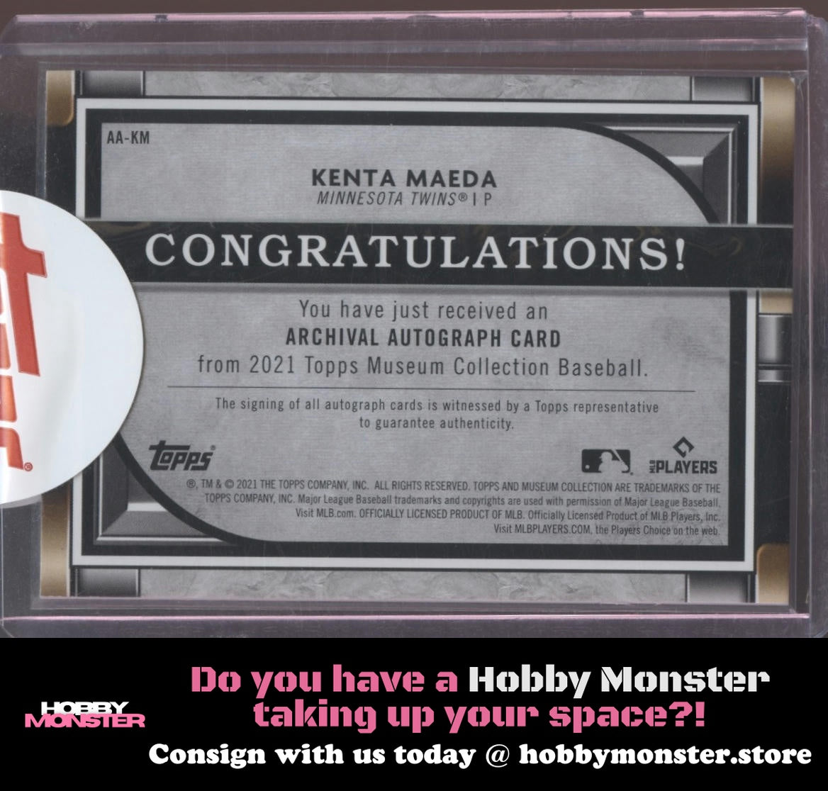 2021 Topps Museum Collection Kenta Maeda Auto #/100 Twins
