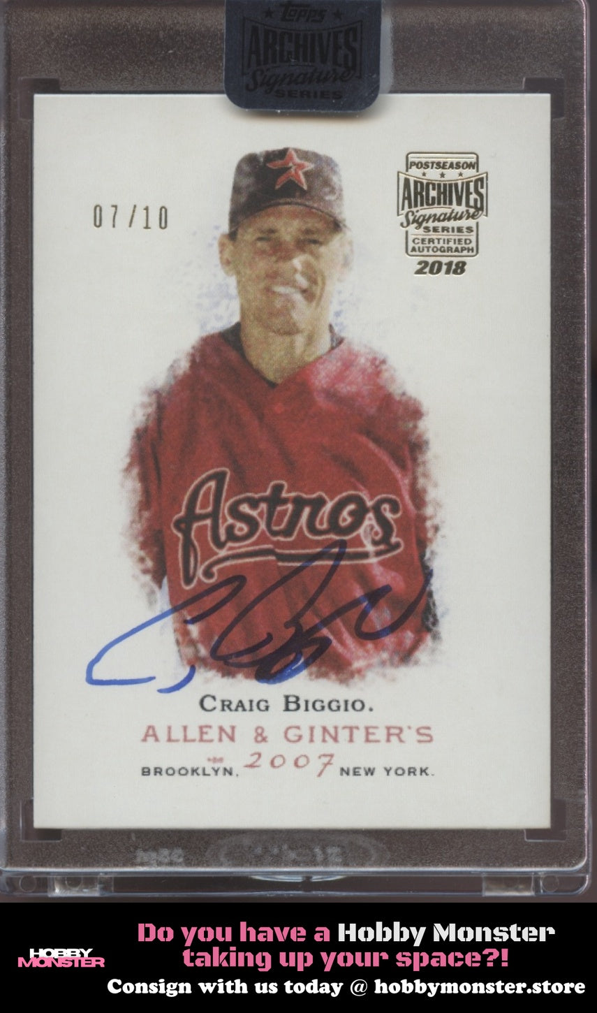2018 Topps Archives Signature Series Craig Biggio Auto #/10 Houston Astros