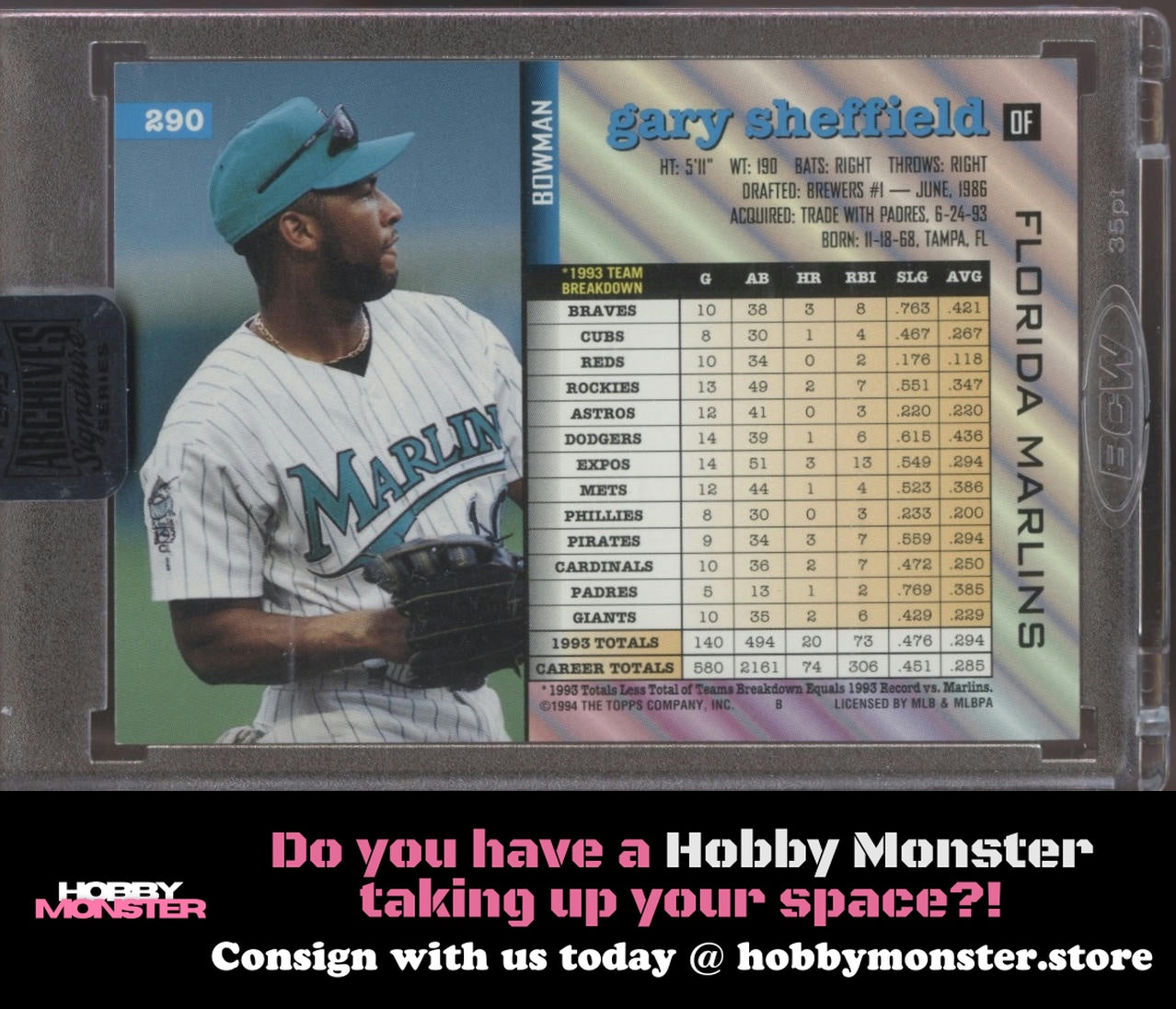 2018 Topps Archives Signature Gary Sheffield Auto #/30