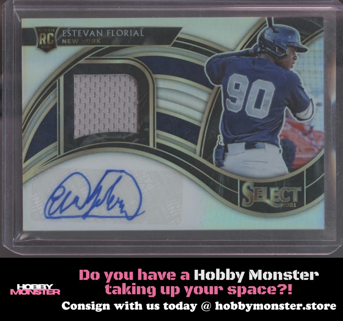 2021 Panini Select Estevan Florial Rookie Holo Relic Auto #/199 New York Yankees