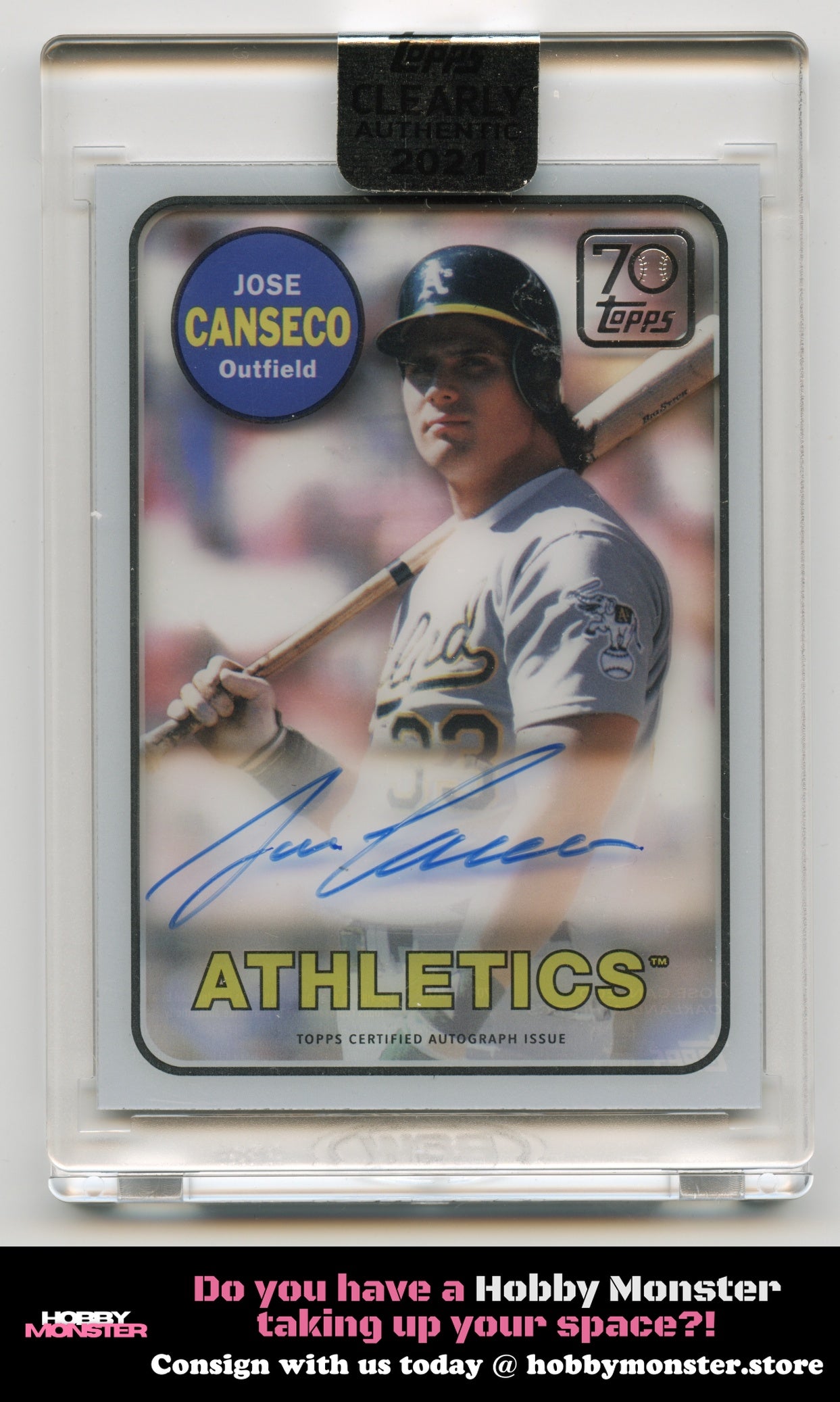 2021 Topps Clearly Authentic Jose Canseco 70 Years Auto Oakland Athletics
