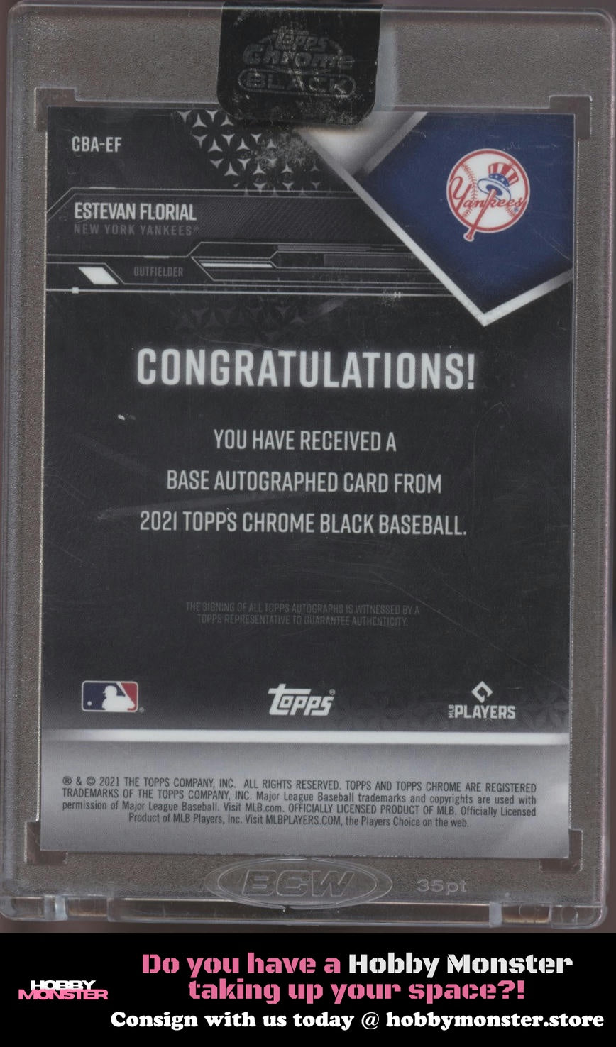 2021 Topps Chrome Black Estevan Florial Refractor Auto #/150 New York Yankees