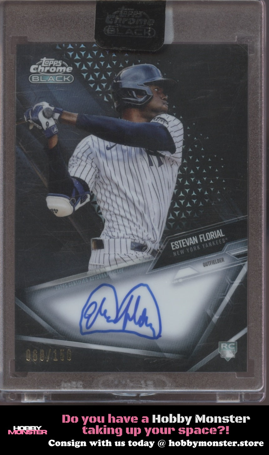 2021 Topps Chrome Black Estevan Florial Refractor Auto #/150 New York Yankees