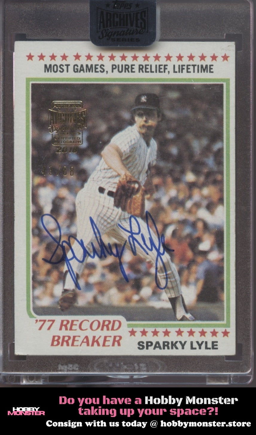 2018 Topps Archives Signature Sparky Lyle Auto #/88 Yankees