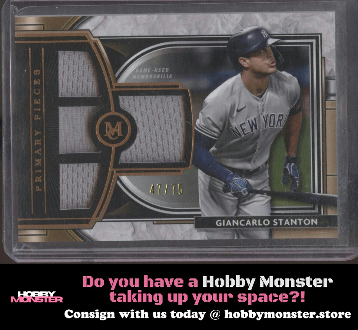 2021 Topps Museum Giancarlo Stanton Quad Relic Copper #/75 New York Yankees