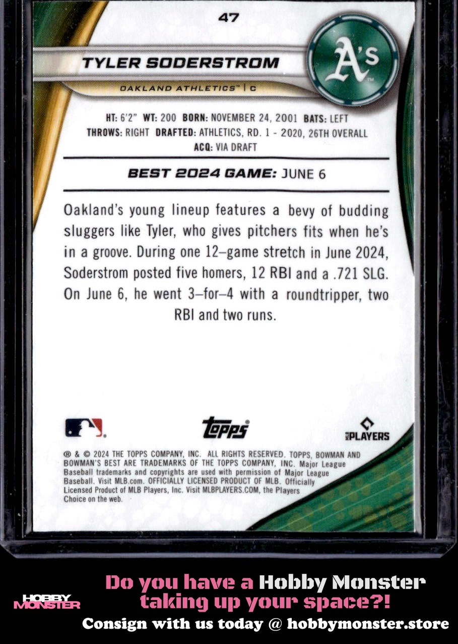 2024 Bowman's Best Tyler Soderstrom Aqua Lava Refractors Rookie /199Athletics