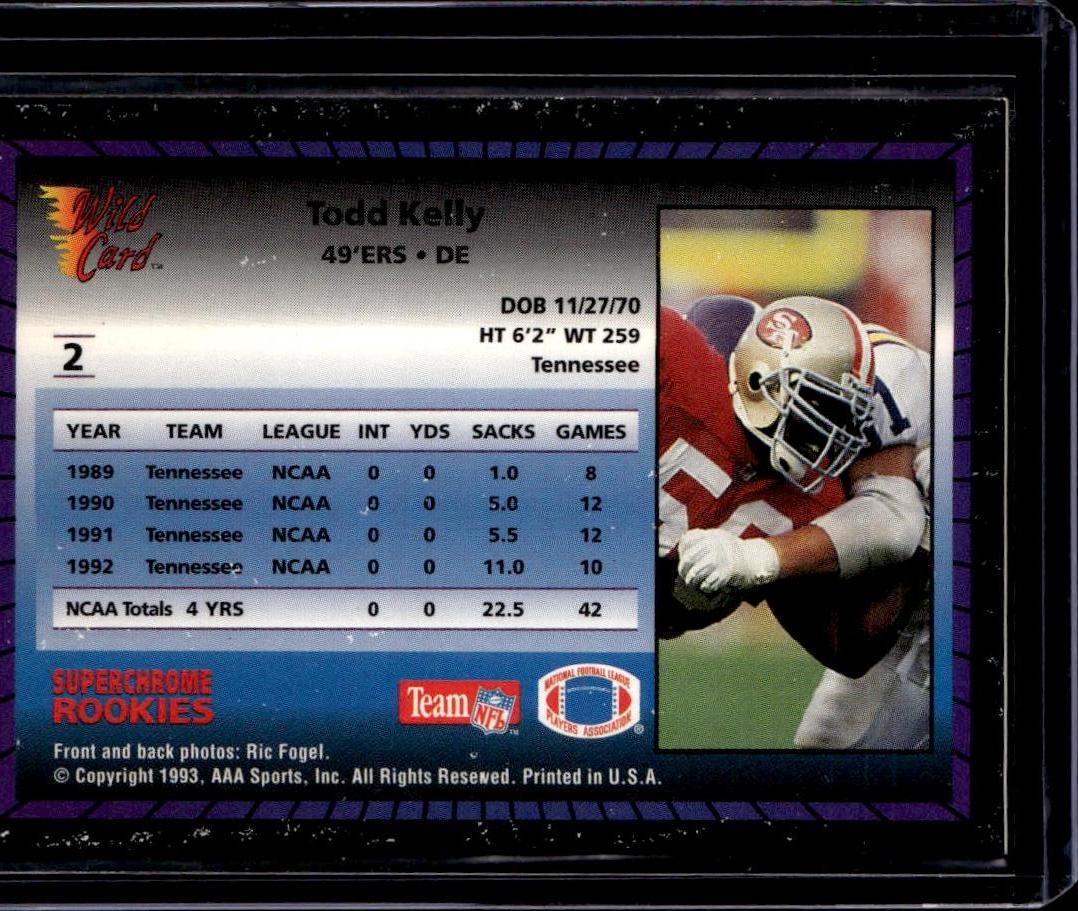 1993 Wild Card Todd Kelly Superchrome Rookies San Francisco 49ers
