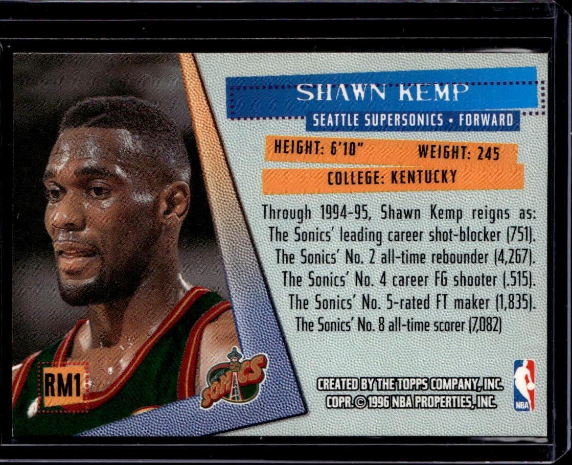 1995-96 Stadium Club Shawn Kemp Reign Men Seattle SuperSonics