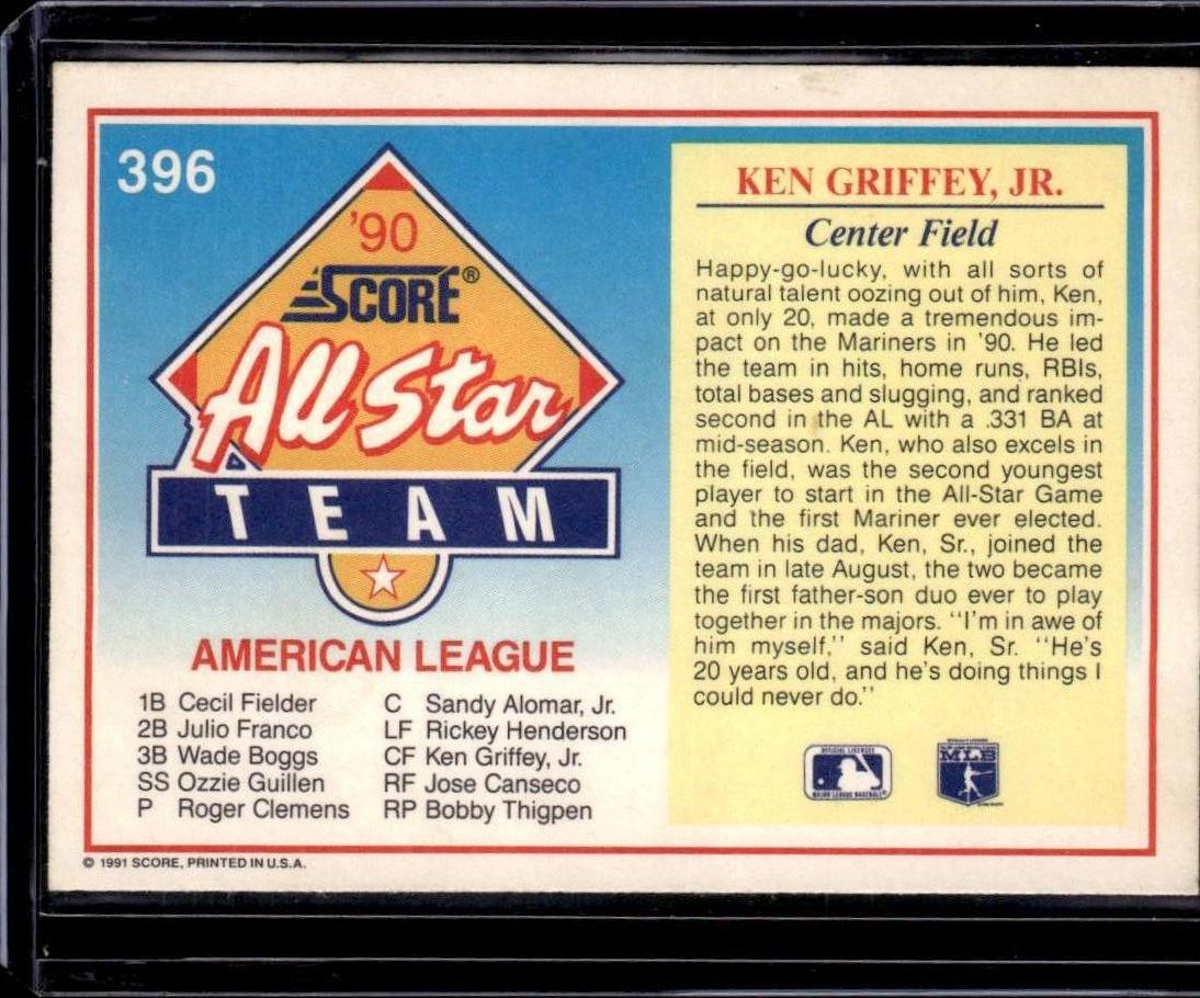 1991 Score Ken Griffey, Jr. Seattle Mariners