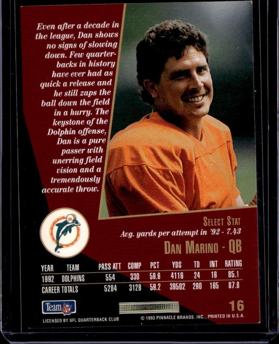 1993 Select Dan Marino Miami Dolphins