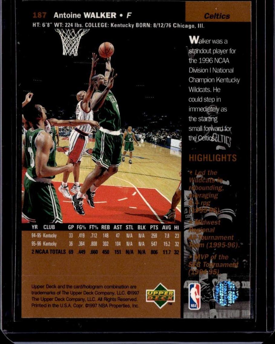 1996-97 Upper Deck Antoine Walker Rookie Boston Celtics