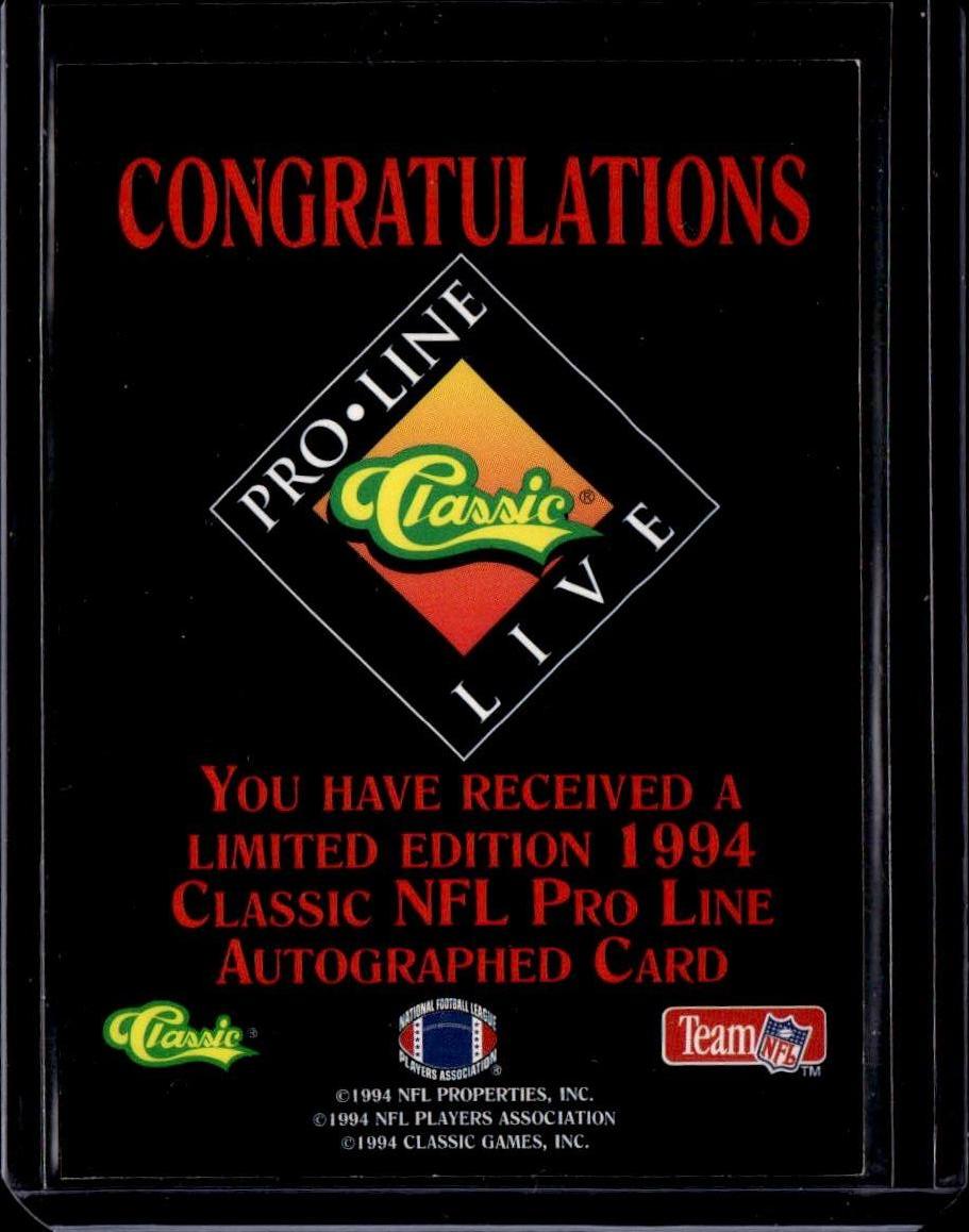 1994 Pro Line Live Roman Phifer Autographs Auto #/2140 Los Angeles Rams