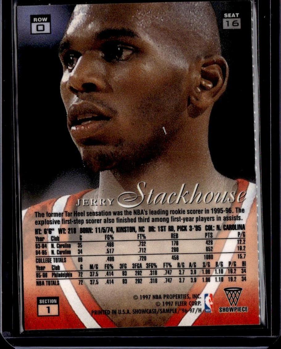 1996-97 Flair Showcase Jerry Stackhouse Flair Showcase Row 0 (Ripped) 76ers