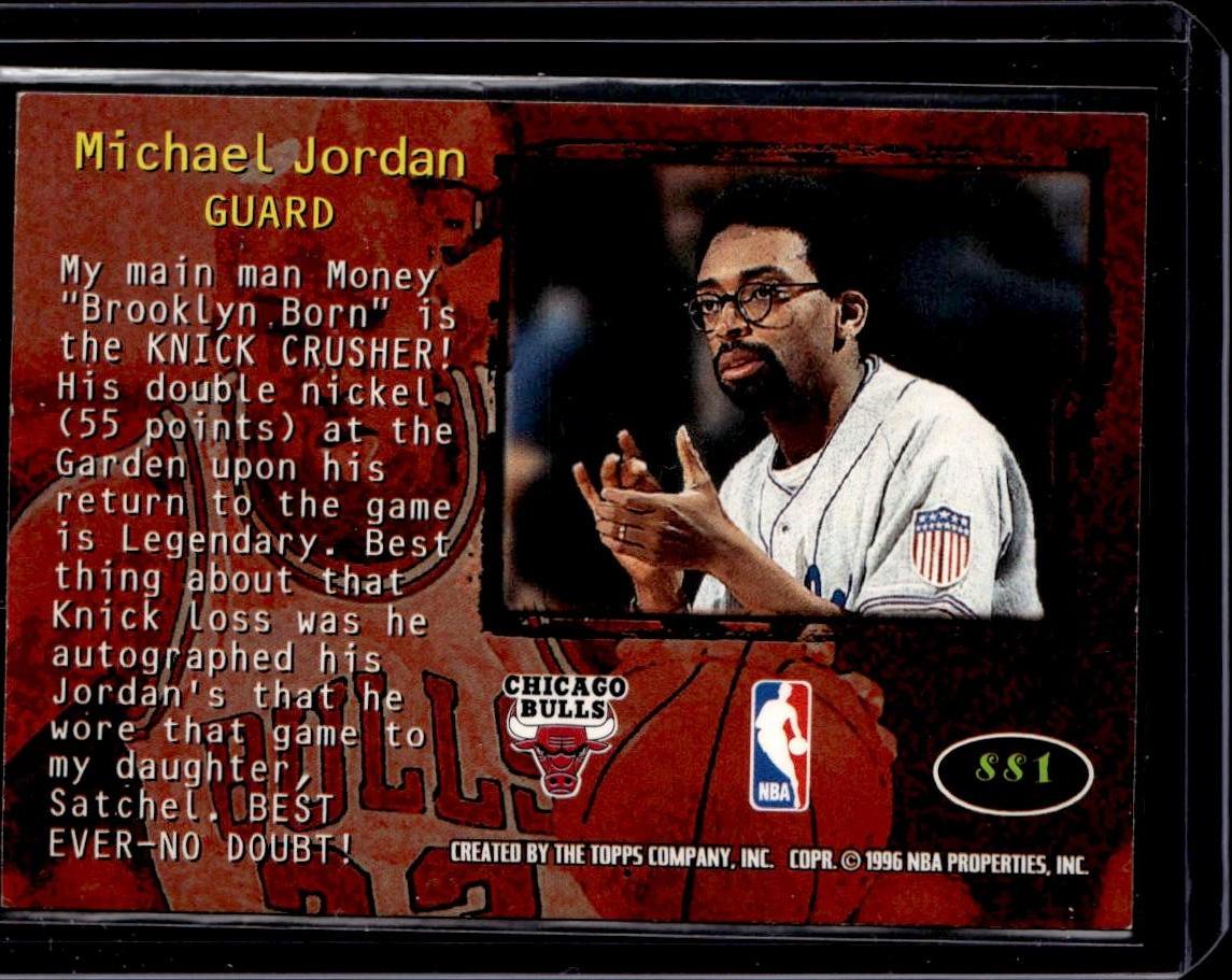 1995-96 Stadium Club Michael Jordan Spike Says Members Only Chicago Bulls