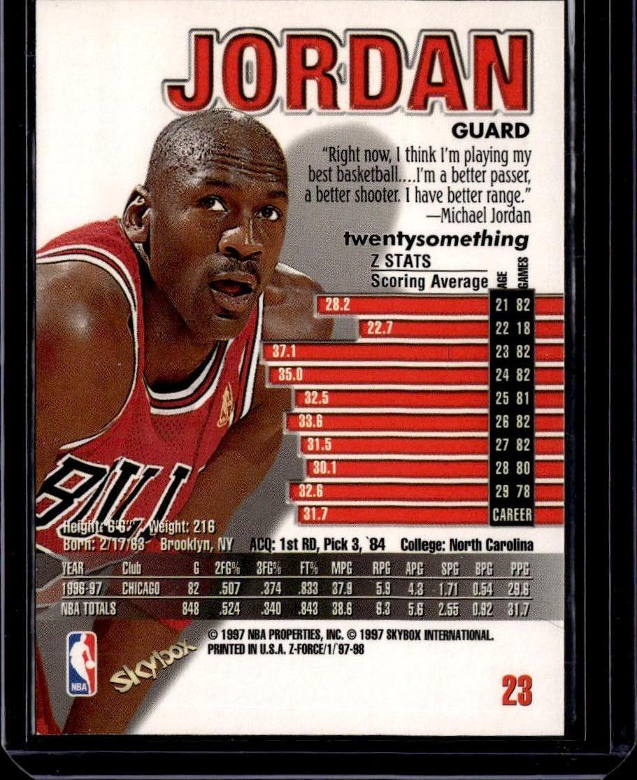 1997-98 SkyBox Z-Force Michael Jordan Chicago Bulls