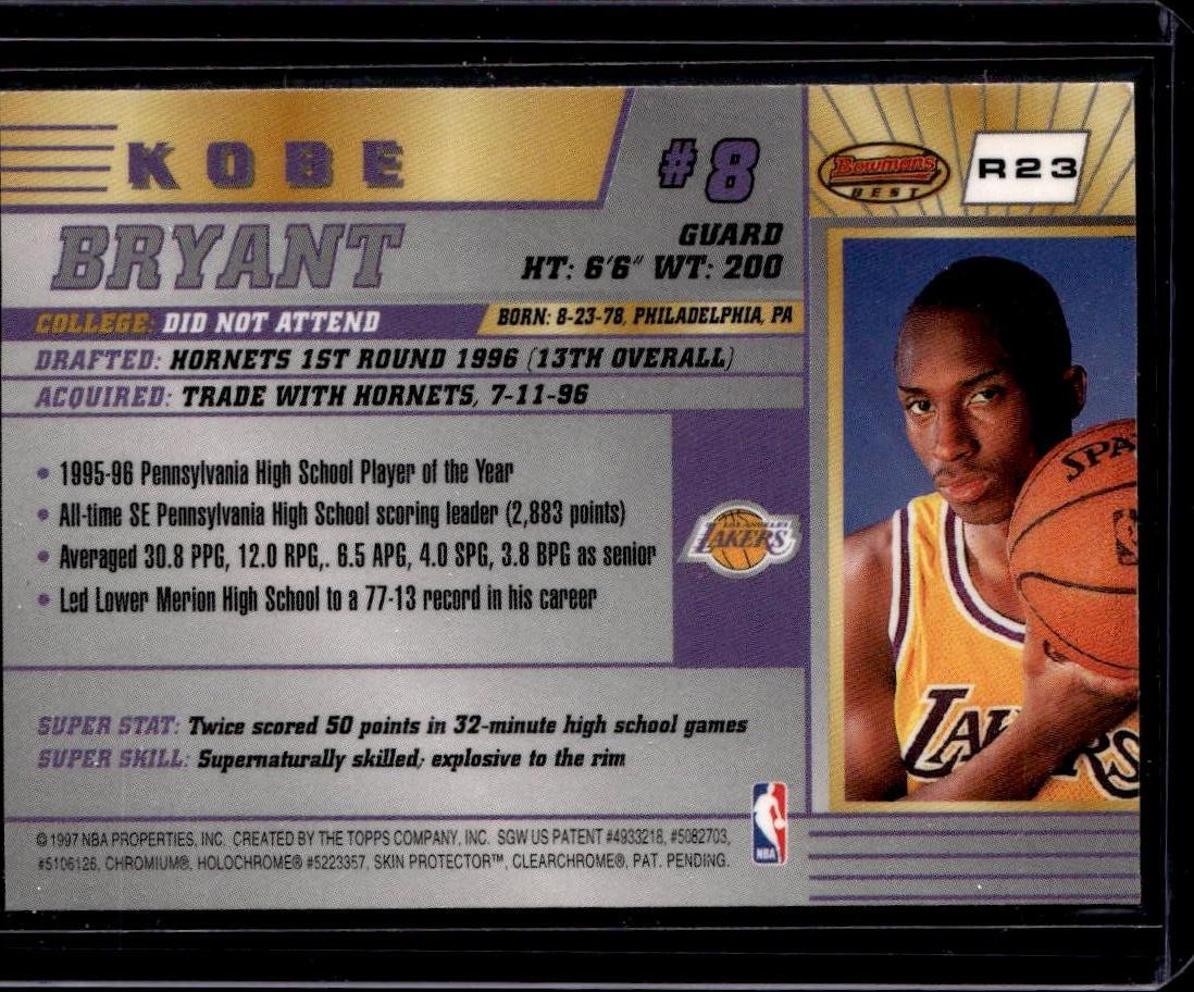 1996-97 Bowman's Best Kobe Bryant Rookie Los Angeles Lakers