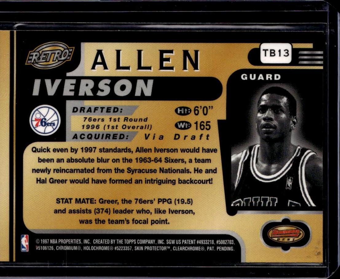 1996-97 Bowman's Best Allen Iverson Philadelphia 76ers