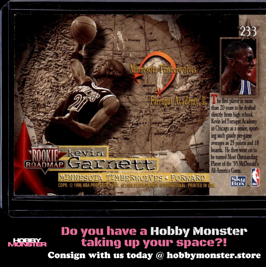 1995-96 SkyBox Premium Kevin Garnett Rookie Minnesota Timberwolves
