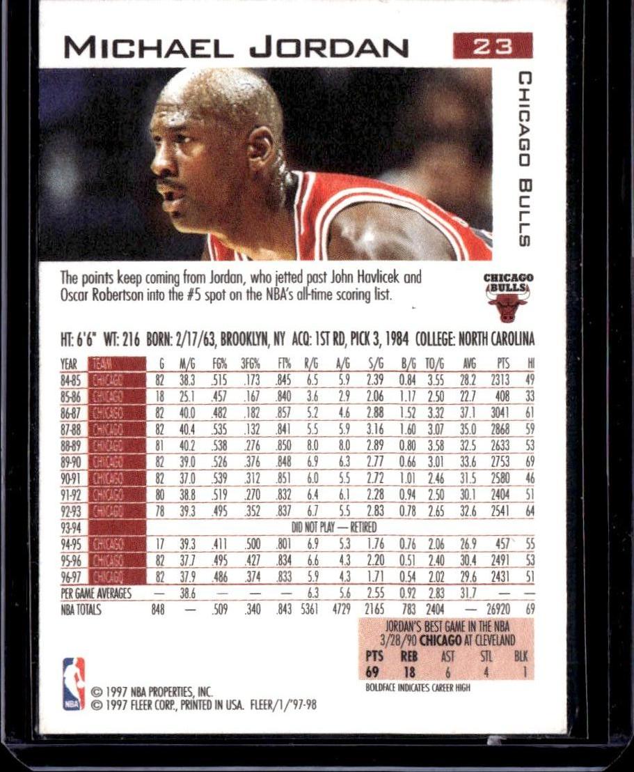 1997-98 Fleer Michael Jordan Traditions Crystal Chicago Bulls