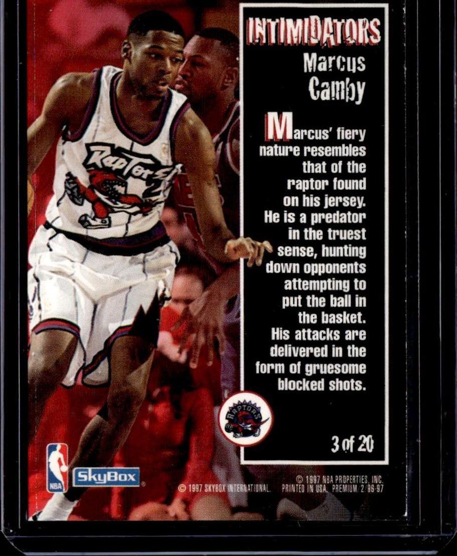 1996-97 SkyBox Premium Marcus Camby Intimidators Toronto Raptors