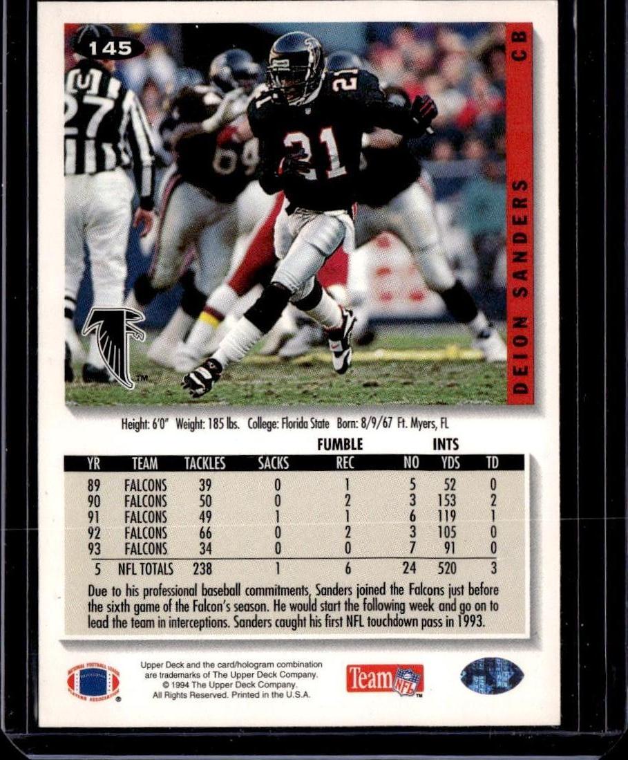 1994 Collector's Choice Deion Sanders Atlanta Falcons