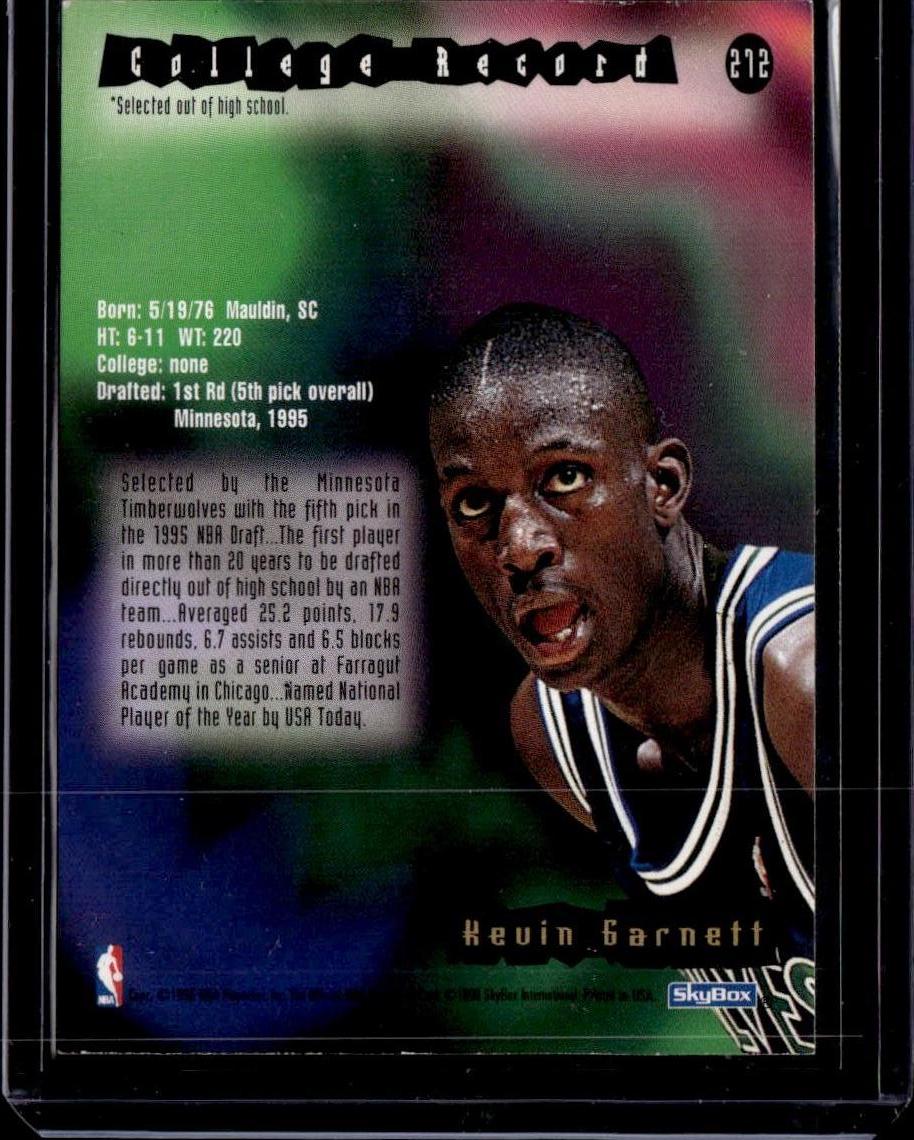 1995-96 Hoops Kevin Garnett Rookie Minnesota Timberwolves