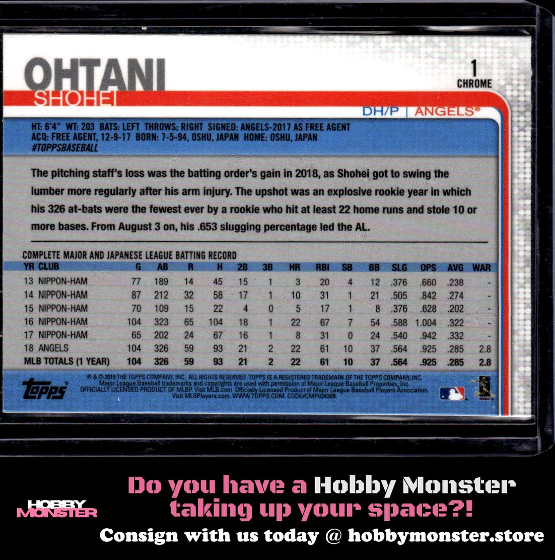 2019 Topps Chrome Shohei Ohtani Gold Cup Los Angeles Angels