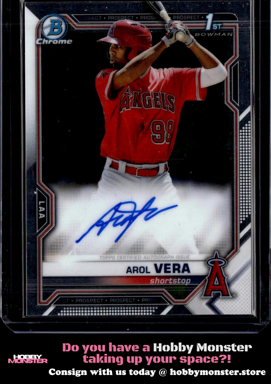 2021 Bowman Chrome Arol Vera Auto Los Angeles Angels