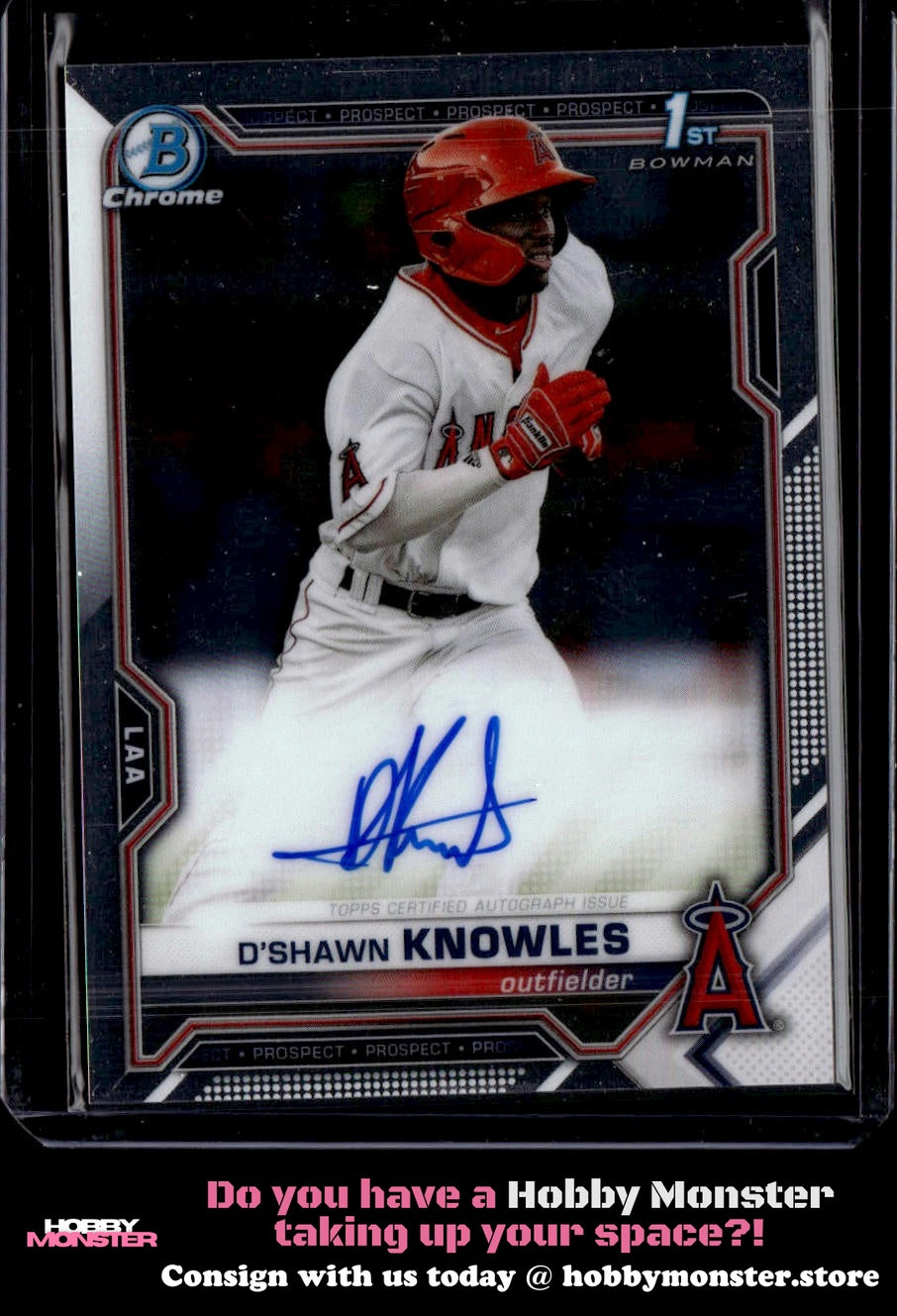 2021 Bowman D'Shawn Knowles Chrome Prospect Autographs Auto Los Angeles Angels