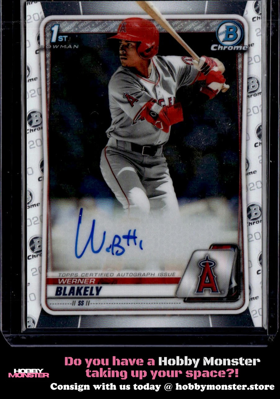 2020 Bowman Draft Werner Blakely Chrome Auto Los Angeles Angels