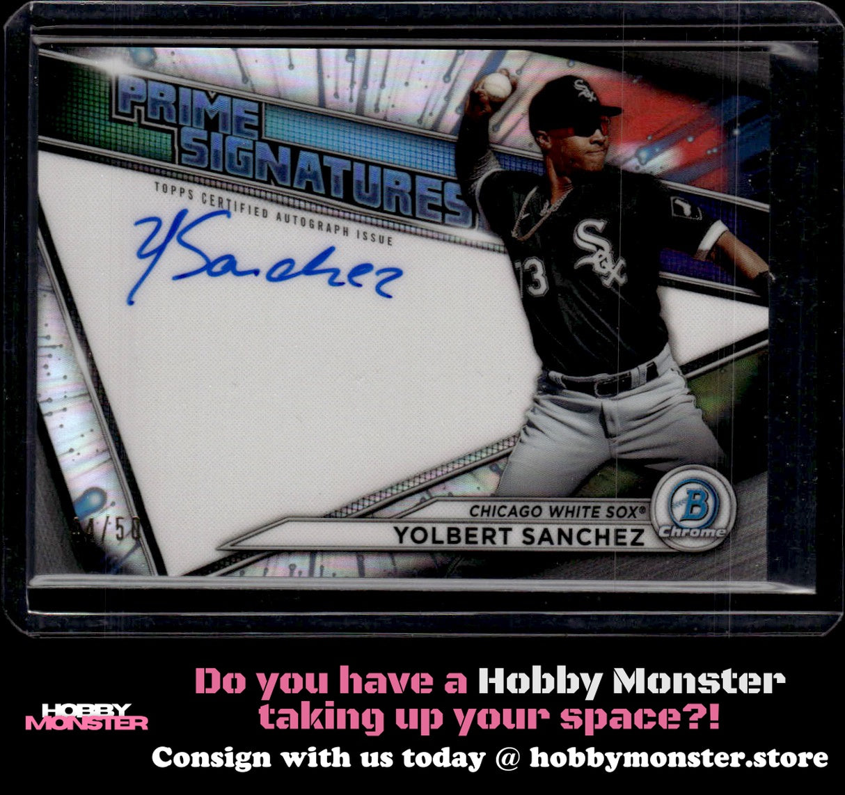 2021 Bowman Chrome Yolbert Sanchez Prime Signatures Auto #/50 Chicago White Sox